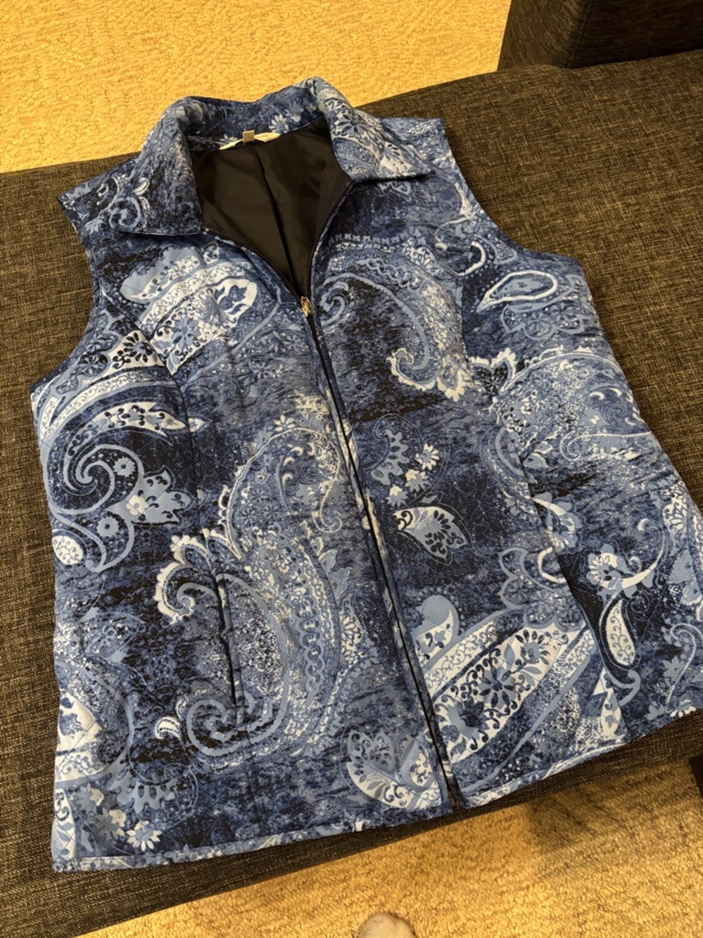 Northern Reflections Navy Paisley Quilted Vest